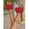 image:imageGORGLITTER Womens Bow Cheetah Summer Flat Sandals Leopard Dressy Open Toe Trendy Slide Sandals 2026Red