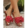 image:imageGORGLITTER Womens Bow Cheetah Summer Flat Sandals Leopard Dressy Open Toe Trendy Slide Sandals 2026Red