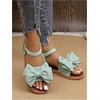 image:imageGORGLITTER Womens Bow Summer Dress Sandals 2026 Slingback Flats Dressy Vacation Slip On Slides ShoesMint Green