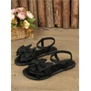 image:imageGORGLITTER Womens Bow Summer Dress Sandals 2026 Slingback Flats Dressy Vacation Slip On Slides ShoesSolid Black