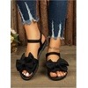 image:imageGORGLITTER Womens Bow Summer Dress Sandals 2026 Slingback Flats Dressy Vacation Slip On Slides ShoesSolid Black