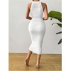 image:imageGORGLITTER Womens Summer Outfits Crochet Halter Midi Dress Birthday Wedding Guest Dress Knit Vacation Going Out SundressBeige