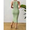 image:imageGORGLITTER Womens Summer Outfits Crochet Halter Midi Dress Birthday Wedding Guest Dress Knit Vacation Going Out SundressOlive Green
