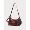 image:imageGORGLITTER Womens Y2k Shoulder Bag Buckle Western Vintage Hobo Pu Leather Handbags with Coin PurseBrown and Red