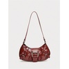 image:imageGORGLITTER Womens Y2k Shoulder Bag Buckle Western Vintage Hobo Pu Leather Handbags with Coin PurseRed
