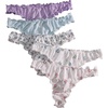 image:imageGORGLITTER Womens 5pack Cute Panties Floral Print Low Rise Frilly Panties Coquette Underwear SetMulticolored