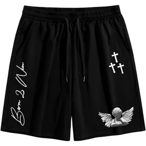 image:imageGORGLITTER Mens Graphic Shorts Y2K Designer Baggy Cool Rave Drawstring Waist Vintage Track Gym Running Workout ShortsBlack Drawstring