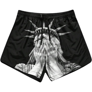 image:imageGORGLITTER Mens Graphic Shorts Y2K Designer Baggy Cool Rave Drawstring Waist Vintage Track Gym Running Workout ShortsBlack Graphic
