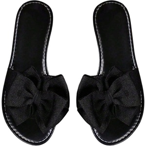 image:imageGORGLITTER Womens Bow Cheetah Summer Flat Sandals Leopard Dressy Open Toe Trendy Slide Sandals 2026Black