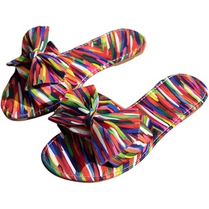 image:imageGORGLITTER Womens Bow Cheetah Summer Flat Sandals Leopard Dressy Open Toe Trendy Slide Sandals 2026Multicolor