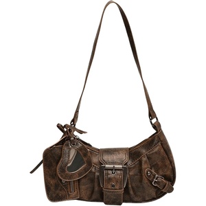 image:imageGORGLITTER Womens Y2k Shoulder Bag Buckle Western Vintage Hobo Pu Leather Handbags with Coin PurseBrown