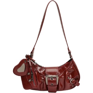 image:imageGORGLITTER Womens Y2k Shoulder Bag Buckle Western Vintage Hobo Pu Leather Handbags with Coin PurseRed