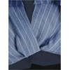 image:imageGORGLITTER Womens Cold Shoulder 2 in 1 Tops Pinstriped Twist Short Sleeve Casual Blouses Fake Two Piece TopsBlue