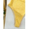 image:imageGORGLITTER Womens Cutout Tie Knot Bandeau One Piece Swimsuits Gingham Ruffle Trim Sleeveless Strapless Bathing SuitsYellow