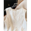 image:imageGORGLITTER Womens Eyelet Tops Cute Floral Embroidered Babydoll Tops Sleeveless Flowy Tank Top Summer Vacation BlousesWhite