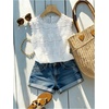 image:imageGORGLITTER Womens Eyelet Tops Embroidered Sheer Floral Lace Flowy Tank Tops Cute Sleeveless Summer Vacation BlousesWhite
