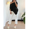 image:imageGORGLITTER Womens Off The Shoulder Asymmetrical Tops Dressy Dolman Sleeve Ruched Going Out Blouse Poncho ShirtsBlack