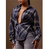 image:imageGORGLITTER Womens Plaid Cinched Waist Shirts V Neck Long Sleeve Fitted Tops Checkered Collared Causal Work BlousesDusty Blue