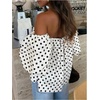 image:imageGORGLITTER Womens Plus Size Polka Dots Off The Shoulder Tops 34 Puff Sleeve Cute Blouses Going Out Outfits 2026White
