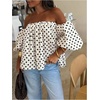 image:imageGORGLITTER Womens Plus Size Polka Dots Off The Shoulder Tops 34 Puff Sleeve Cute Blouses Going Out Outfits 2026White