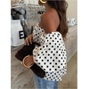 image:imageGORGLITTER Womens Plus Size Polka Dots Off The Shoulder Tops 34 Puff Sleeve Cute Blouses Going Out Outfits 2026White