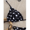 image:imageGORGLITTER Womens Polka Dots Bikini Set Cute Halter String Swimsuits Sexy Thong Cheeky Two Piece Swimsuits Trendy 2026Black