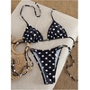 image:imageGORGLITTER Womens Polka Dots Bikini Set Cute Halter String Swimsuits Sexy Thong Cheeky Two Piece Swimsuits Trendy 2026Black