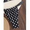 image:imageGORGLITTER Womens Polka Dots Bikini Set Halter Triangle High Cut Thong Cheeky 2026 Swimsuit Beach Bathing SuitBlack and White