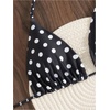 image:imageGORGLITTER Womens Polka Dots Bikini Set Halter Triangle High Cut Thong Cheeky 2026 Swimsuit Beach Bathing SuitBlack and White