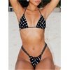 image:imageGORGLITTER Womens Polka Dots Bikini Set Halter Triangle High Cut Thong Cheeky 2026 Swimsuit Beach Bathing SuitBlack and White