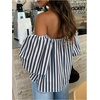 image:imageGORGLITTER Womens Polka Dots Off The Shoulder Tops 34 Puff Sleeve Cute Blouses Summer Going Out Outfits 2026Blue