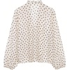 image:imageGORGLITTER Womens Polka Dots Ruffled Top Blouse Dressy Long Sleeve Button Down Shirts Business Casual Work Office ShirtApricot