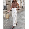 image:imageGORGLITTER Womens Polka Dots Tops Ruffle Collar Button Down Tank Top Sleeveless Business Casual Blouses Under BlazerCoffee Brown