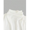 image:imageGORGLITTER Womens Satin Asymmetrical Tank Tops Ruched Draped Elegant Going Out Summer Sleeveless BlousesWhite