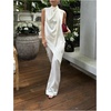 image:imageGORGLITTER Womens Satin Asymmetrical Tank Tops Ruched Draped Elegant Going Out Summer Sleeveless BlousesWhite