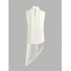 image:imageGORGLITTER Womens Satin Asymmetrical Tank Tops Ruched Draped Elegant Going Out Summer Sleeveless BlousesWhite