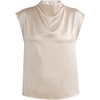 image:imageGORGLITTER Womens Satin Silk Tops Blouse Dressy Business Casual Work Office Going Out Cap Sleeve ShirtsApricot