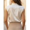 image:imageGORGLITTER Womens Satin Silk Tops Blouse Dressy Business Casual Work Office Going Out Cap Sleeve ShirtsApricot