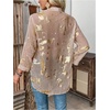 image:imageGORGLITTER Womens Sheer Button Down Shirts Long Sleeve Work Office Business Fashion 2026 Dressy Blouse TopsPink