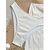 image:imageGORGLITTER Womens Strapless Bandeau Swimsuits Summer High Waisted Cheeky Metal Bikini Sets Bathing Suit Cover Up SkirtsWhite