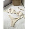 image:imageGORGLITTER Womens Strapless Bathing Suits Rope High Cut Thong Bandeau Swimsuits Two Piece Bikini Sets Beach Outfits 2026Apricot