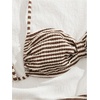 image:imageGORGLITTER Womens Striped Swimsuits High Waisted Cheeky Bikini Sets with Bathing Suit Cover Up Skirts Summer VacationBrown