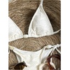 image:imageGORGLITTER Womens Thong High Waisted Bikini Sets Crochet Halter Triangle 2 Piece Swimsuit Trendy Bathing SuitApricot