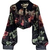 image:imageGORGLITTER Womens Floral Mesh Lantern Long Sleeve Blouse Tops Sheer Button Down See Through Shirts Goth Going Out TopsBlack