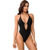 image:imageGORGLITTER Womens Sexy One Piece Swimsuit Cut Out Metal Tie Backless Sleeveless Tummy Control Slimming Trendy SwimwearBlack