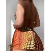 image:imageGORGLITTER Womens 4 Piece Swimsuits Tie Side Triangle Bikini with Mesh Beach Skirt amp BandanaBurnt Orange