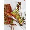 image:imageGORGLITTER Womens 4 Piece Swimsuits Tie Side Triangle Bikini with Mesh Beach Skirt amp BandanaBurnt Orange