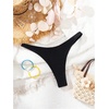 image:imageGORGLITTER Womens Cheeky Thong Bikini High Cut Bathing Suit Bottoms Low Rise Swimsuit BottomsBlack
