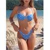 image:imageGORGLITTER Womens Cute Polka Dots Bikini Sets Y2k Push Up Underwire High Cut Thong Swimsuits Two Piece Bathing SuitBlue