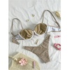 image:imageGORGLITTER Womens Cute Polka Dots Bikini Sets Y2k Push Up Underwire High Cut Thong Swimsuits Two Piece Bathing SuitKhaki
